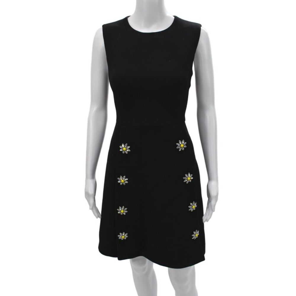 Dolce & Gabbana Women Fit & Flare Black Floral Sleeveless Dress Size 44